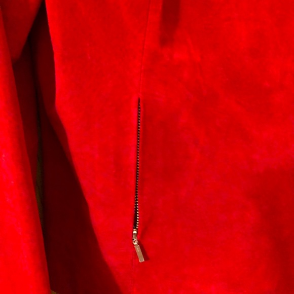 ALFANI. Red, suede jacket. Size M. - Picture 6 of 9